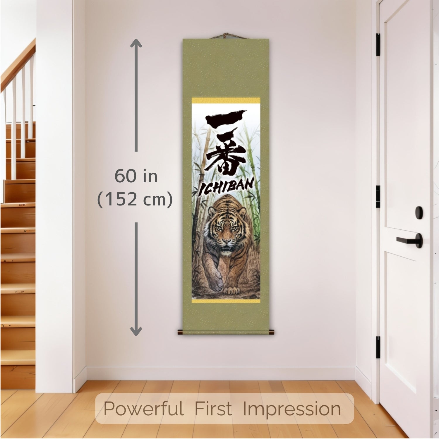 Pendurador de Parede Ichiban Tigre Japonês – Tigre Andando no Bambu 