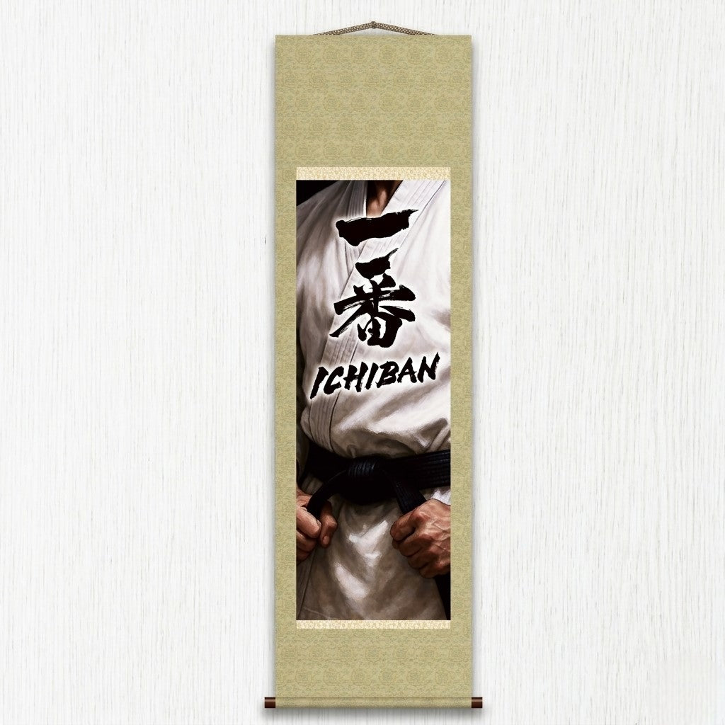 Arte Marcial Japonesa Ichiban Kakemono Banner de Parede – Espírito de Faixa Preta 